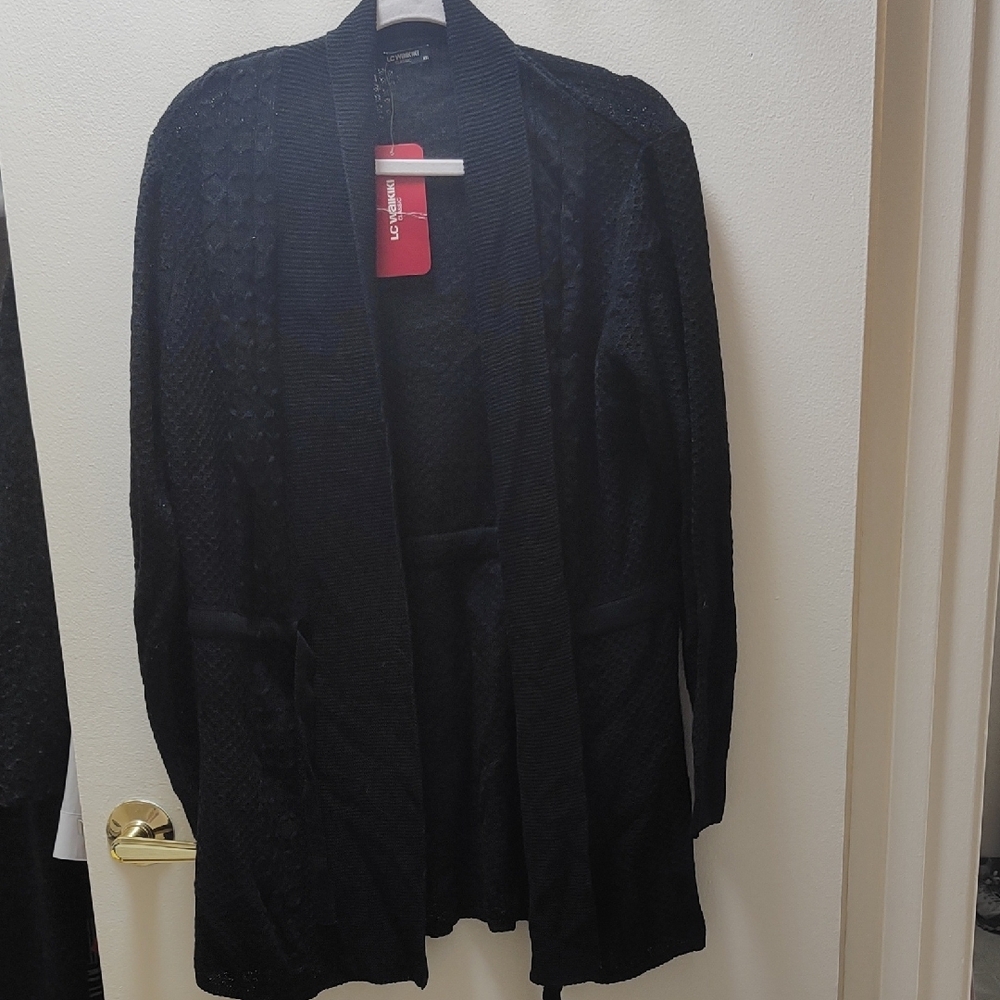 Stylish Black Open-Front Cardigan